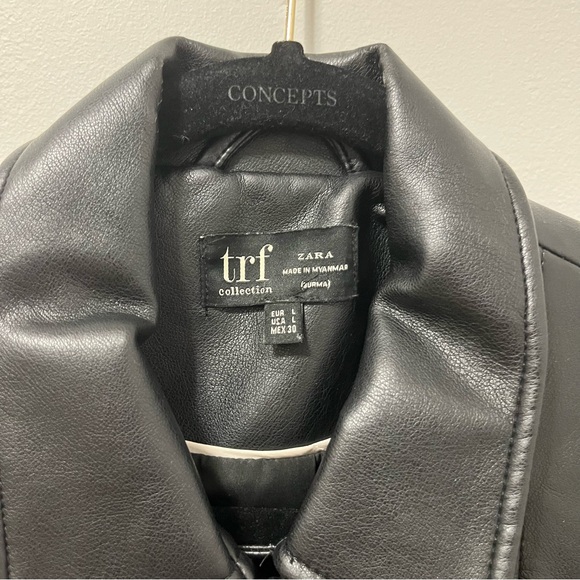 ZARA TRF FAUX LEATHER MOTO JACKET - Picture 4 of 10